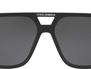 Dolce & Gabbana DG 4354 501/87 Black Plastic Square Sunglasses Grey Lens