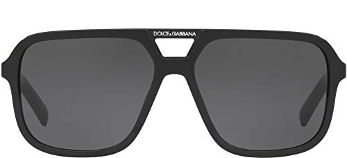 Dolce & Gabbana DG 4354 501/87 Black Plastic Square Sunglasses Grey Lens