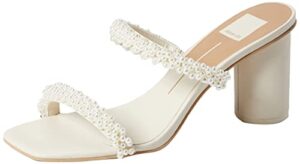 dolce vita women’s noel heeled sandal, vanilla pearls, 8.5