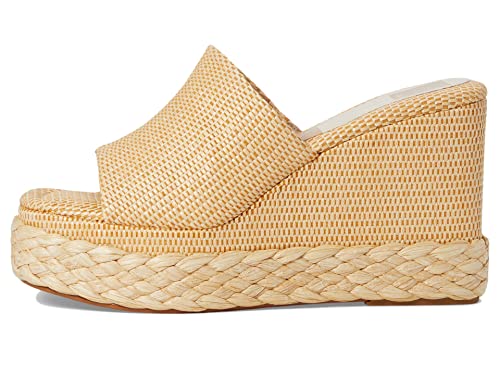 Dolce Vita Women's Elene Wedge Sandal, LT Natural Raffia, 8