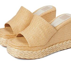 Dolce Vita Women's Elene Wedge Sandal, LT Natural Raffia, 8