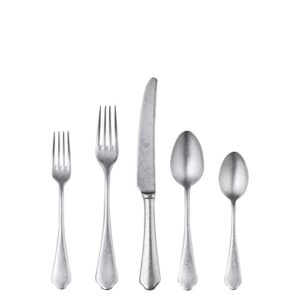 mepra dolce vita cutlery set – [20 pieces set] pewter finish, dishwasher safe cutlery