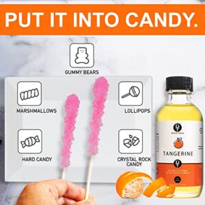 Tangerine Flavor Concentrate for Food & Cosmetics – 2 Oz. Multipurpose Tangerine Flavoring Oil for Lip Gloss, Pastries, & Candies in Glass Bottle – Confection & Candy Flavoring Oils by Dolce Foglia
