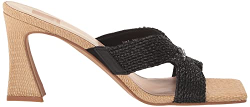 Dolce Vita womens Nitro Heeled Sandal, Black Raffia, 8 US