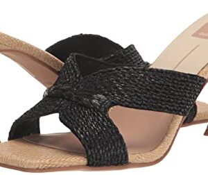 Dolce Vita womens Nitro Heeled Sandal, Black Raffia, 8 US