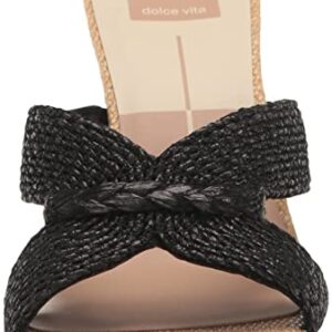 Dolce Vita womens Nitro Heeled Sandal, Black Raffia, 8 US