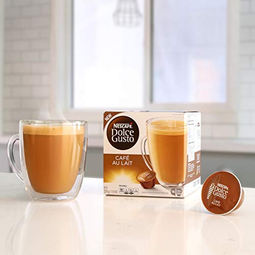 Dolce Gusto Nescafe Coffee Pods, Cafe Au Lait, 16 Count, Pack of 3