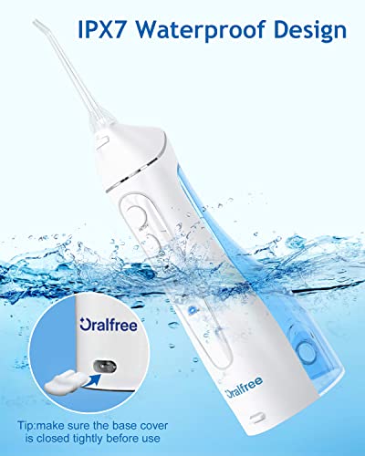 Water Dental Flosser Cordless for Teeth Cleaning - 4 Modes Oral Irrigator Braces Flossers Cleaner, Rechargeable Portable IPX7 Waterproof Powerful Battery for Travel Home