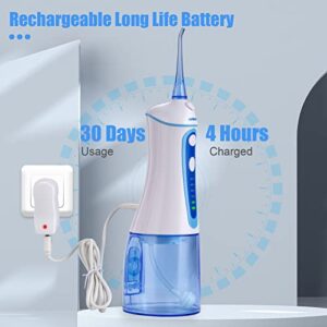 Cordless Water flosser for Teeth Cleaning,Grinest 7 Levels Powerful Battery Water Teeth Cleaner Pick Care Portable Rechargeable Dental Oral Irrigator IPX7 Waterproof for Home Travel