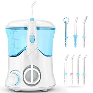 water flosser – power dental water flosser for teeth & braces cleaning, electric oral irrigator water flosser for adults & kids with 10 pressures & 7 tips, 600ml water dental pick flosser for family