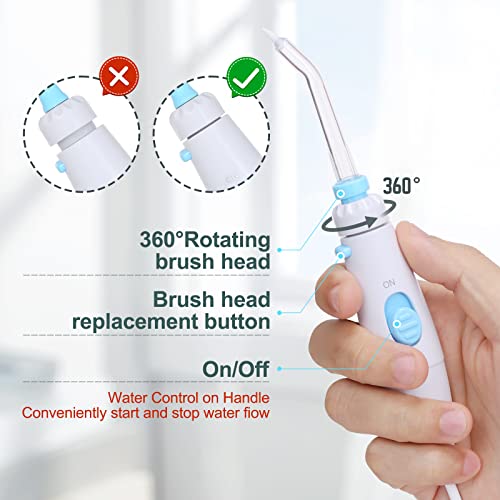 Water Flosser - Power Dental Water Flosser for Teeth & Braces Cleaning, Electric Oral Irrigator Water Flosser for Adults & Kids with 10 Pressures & 7 Tips, 600ml Water Dental Pick Flosser for Family