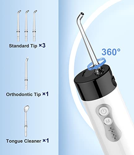 Water Dental Flosser Portable Cordless for Teeth - YaFex Water Teeth Pick Cleaner Rechargeable Dental Oral Irrigator with DIY Mode, 5 Jets, Travel Case (Black)