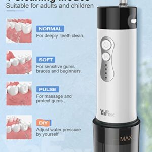 Water Dental Flosser Portable Cordless for Teeth - YaFex Water Teeth Pick Cleaner Rechargeable Dental Oral Irrigator with DIY Mode, 5 Jets, Travel Case (Black)