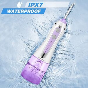 [2023 New Version]Leominor Cordless Water Flosser Professional Oral Irrigator,Portable Dental Flosser IPX7 Waterproof,with Travel Bag and 7 Jet Tips, Rechargeable for Home&Travel