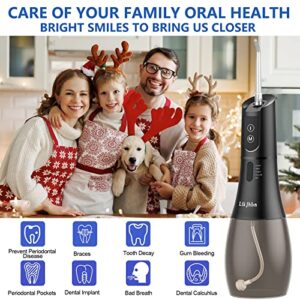 Water Flossers for Teeth Cleaning, Cordless Water Flosser with 5 Modes Rechargeable Water Dental Flosser Teeth Cleaner Plaque Remover for Braces Waterproof Oral Irrigator with 6 Jet Tips 400ML