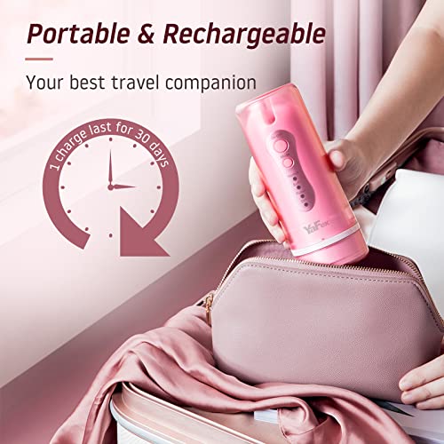 Water Dental Flosser Cordless for Teeth: Portable Oral Irrigator Rechargeable Collapsible Travel Teeth Cleaner with Case, 4 Modes with DIY, 5 Jet Tips, IPX7 Waterproof for Teeth Cleaning