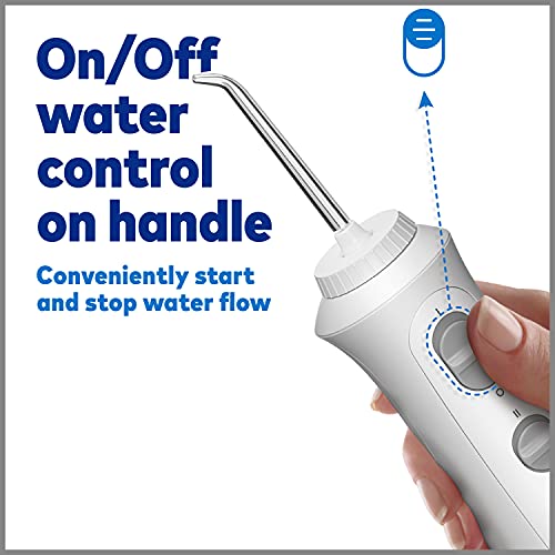 Waterpik Cordless Pearl Rechargeable Portable Water Flosser for Teeth, Gums, Braces Care and Travel with 4 Flossing Tips, ADA Accepted, WF-13 White