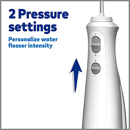 Waterpik Cordless Pearl Rechargeable Portable Water Flosser for Teeth, Gums, Braces Care and Travel with 4 Flossing Tips, ADA Accepted, WF-13 White