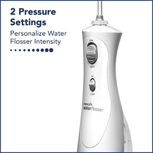 Waterpik Cordless Plus Water Flosser with 4 Flossing Tips, Rechargeable and Portable for Travel and Home, ADA Accepted, White WP-450