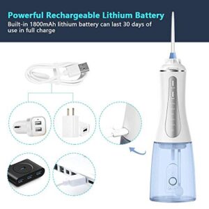 Cordless Water Flosser for Teeth - Caresy Smart Pressure Oral Irrigator for Braces with 350ml Large Water Tank, 5 Modes Inc Child Cleaning Mode, IPX7 Waterproof, Rechargeable and Travel Water Pick