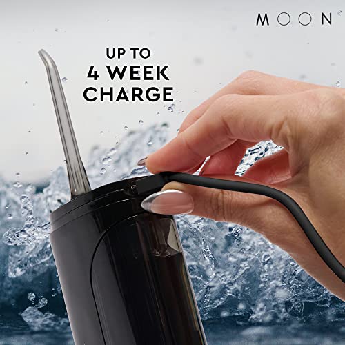 MOON Water Flosser for Teeth Cleaning and Gum Health, Cordless and Rechargeable with Two Irrigator Tank Sizes for Easy Travel, Co-Created with Odell Beckham Jr.