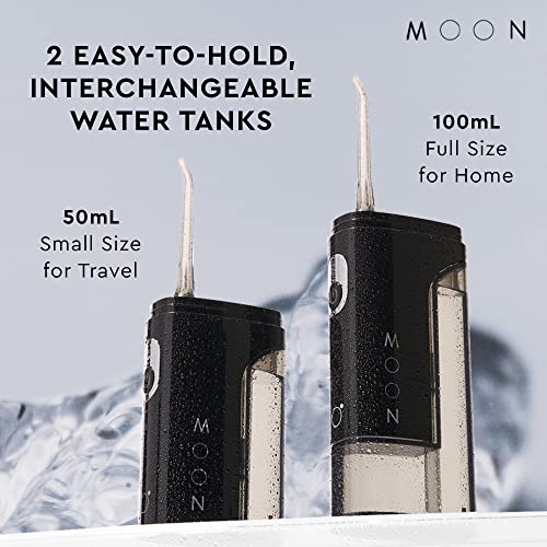 MOON Water Flosser for Teeth Cleaning and Gum Health, Cordless and Rechargeable with Two Irrigator Tank Sizes for Easy Travel, Co-Created with Odell Beckham Jr.