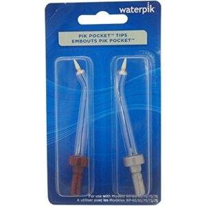 waterpik pik pocket tips for models wp-60/65/70/72/75, color may vary [pp-70e] 2pk ( pack of 3)