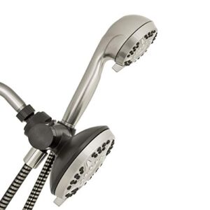 Waterpik 12-Mode 2-in-1 Dual Shower Head System with 5-Foot Hose and PowerPulse Therapeutic Massage, Brushed Nickel, XET-639E-649E