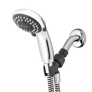 waterpik handheld shower head eco flow low flow water saving shower 1.6 gpm, 4 spray modes, diy easy installation, chrome finish, vbe-453
