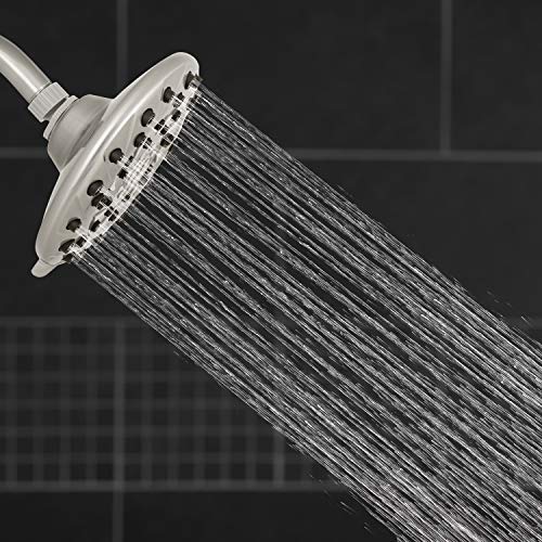 Waterpik 6-Mode RainFall+ Rain Shower Head with PowerPulse Massage, Brushed Nickel, XEM-639E