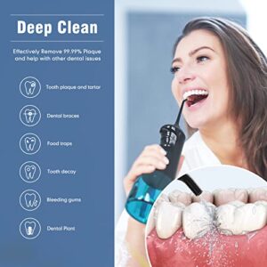 Getogluke Portable Cordless Water Flosser for Teeth Cleaning, Rechargeable Electric Power Dental Oral Irrigator IPX7 Waterproof, Professional Oral Care at Home & Travel (Black)