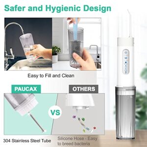 Cordless Water Flosser for Teeth, Portable Water Flosser, 4 Modes Dental Oral Irrigator, Rechargeable & IPX7 Waterproof Water Teeth Cleaner Picks with Travel Case, 5 Jet Tips