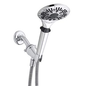 waterpik hand held shower head easy select with 5-foot shower hose, diy easy installation, 5 spray modes, chrome, lar-563ee