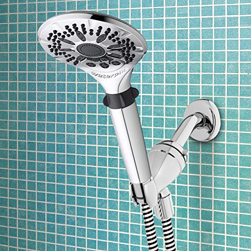 Waterpik Hand Held Shower Head Easy Select With 5-Foot Shower Hose, DIY Easy Installation, 5 Spray Modes, Chrome, LAR-563EE