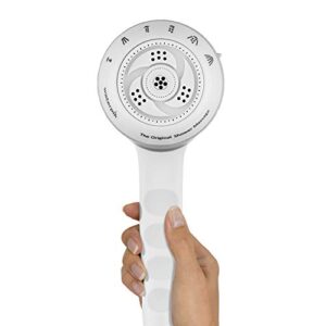 Waterpik Original Massage Shower Head Handheld Spray with 5-Foot Hose, Includes Massaging Sprays and 6 Modes, DIY Easy Installation, 1.8 GPM, White, SM-651E