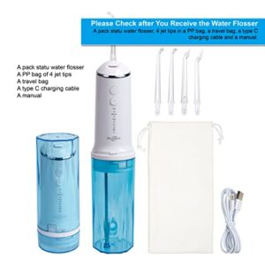 Self-cleanup Cordless Power Water Dental Flossers, Mini Portable Water Flosser Rechargeable, Hand Held Electric Water Pick Oral Irrigator Oral Air Water Flosser Travel Home