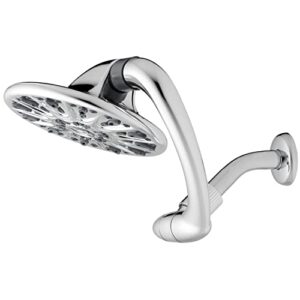 waterpik sidewinder adjustable rain shower head, high pressure powerpulse massage shower head, chrome asw-673e