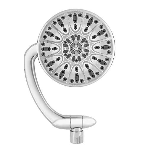 Waterpik SideWinder Adjustable Rain Shower Head, High Pressure PowerPulse Massage Shower Head, Chrome ASW-673E