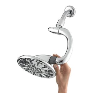 Waterpik SideWinder Adjustable Rain Shower Head, High Pressure PowerPulse Massage Shower Head, Chrome ASW-673E