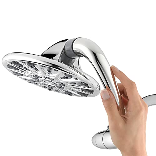 Waterpik SideWinder Adjustable Rain Shower Head, High Pressure PowerPulse Massage Shower Head, Chrome ASW-673E