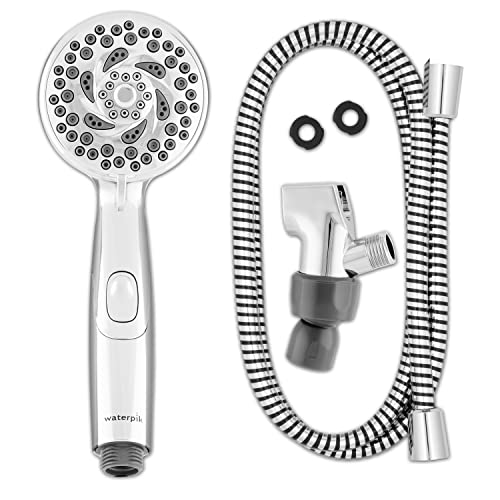 Waterpik High Pressure Hand Held Shower Head With Hose, Power Spray 6-Mode, Chrome VPT-643E