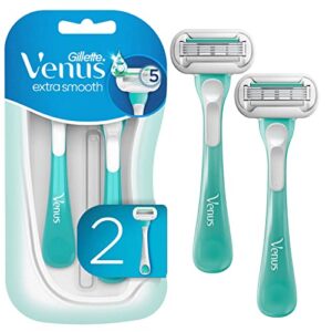 gillette venus extra smooth sensitive disposable razors for women with sensitive skin, 2 count