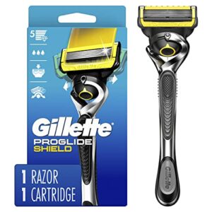 gillette proglide shield men’s razor handle + 1 blade refill, shields against skin irritation (packaging may vary)
