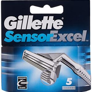 Gillette Sensor Excel Men's Razor Blade Refills, 5 Count, Mens Razors/Blades