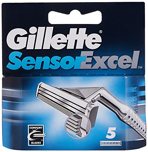 Gillette Sensor Excel Men's Razor Blade Refills, 5 Count, Mens Razors/Blades