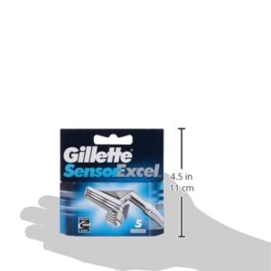 Gillette Sensor Excel Men's Razor Blade Refills, 5 Count, Mens Razors/Blades