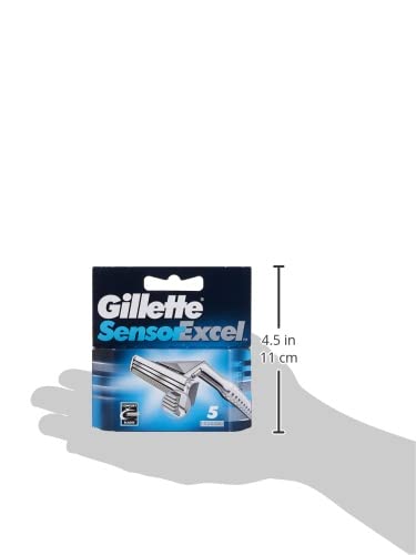 Gillette Sensor Excel Men's Razor Blade Refills, 5 Count, Mens Razors/Blades