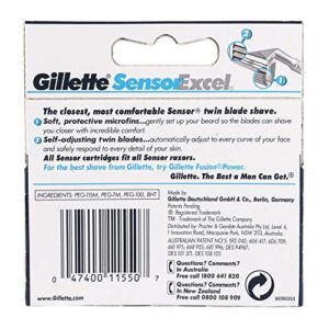 Gillette Sensor Excel Men's Razor Blade Refills, 5 Count, Mens Razors/Blades