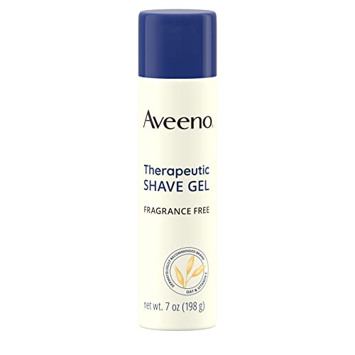 Aveeno Therapeutic Shave Gel with Oat and Vitamin E to Help Prevent Razor Bumps, Soothes Dry Skin and Provides a Close, Smooth Shave with Less Irritation, Fragrance-Free, 7 oz