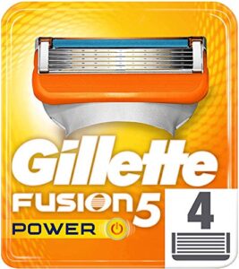 gillette fusion5 power razor blades for men with precision trimmer, pack of 4 refill blades